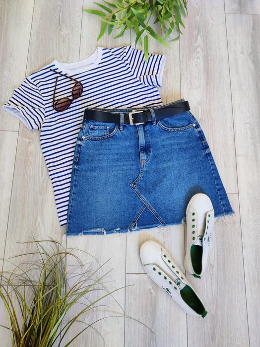 Spódnica mini krótka damska jeansowa niebieska River Island Petite S/M