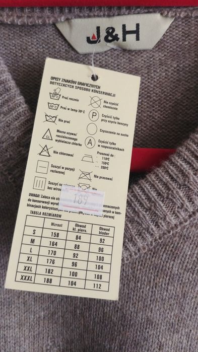 Sweter męski 60% wełny M
