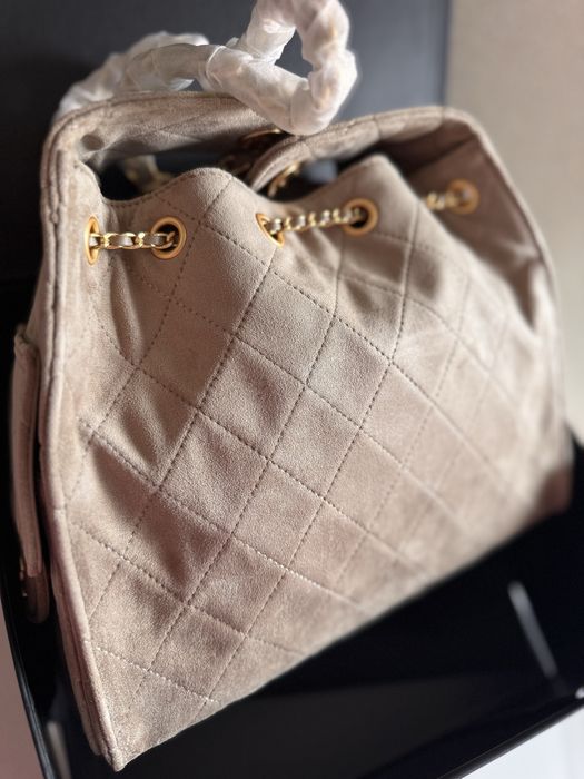 Трендова жіноча сумка Chanel Hobo | натуральна замша