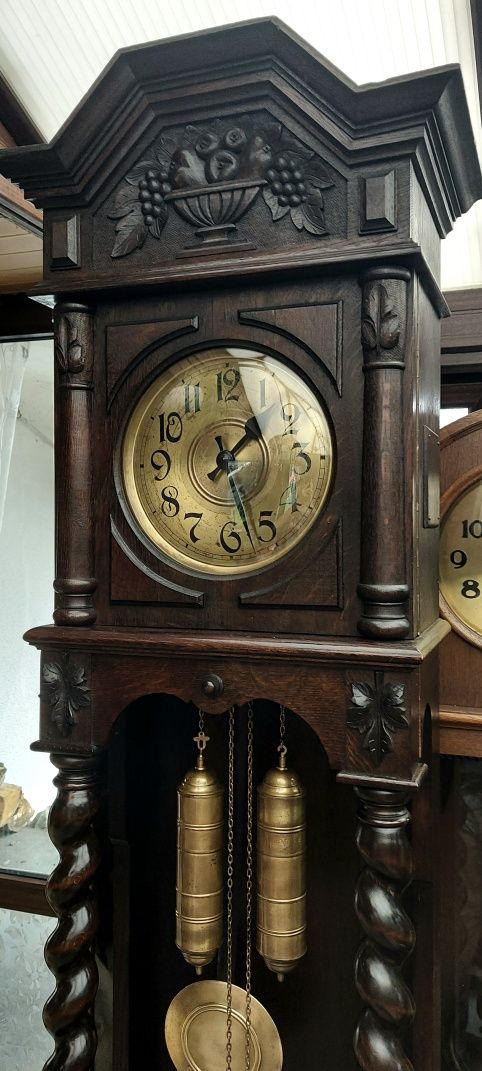 Piękny ogromny zegar stojący w stylu gdańskim Kienzle