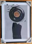 NOWY obraz plakat w czarnej ramie modny MUSIC IS FREEDOM | 53 x 73 cm