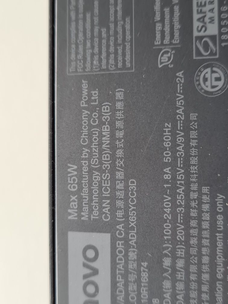 Oryginalny zasilacz Lenovo 65W   USB-C