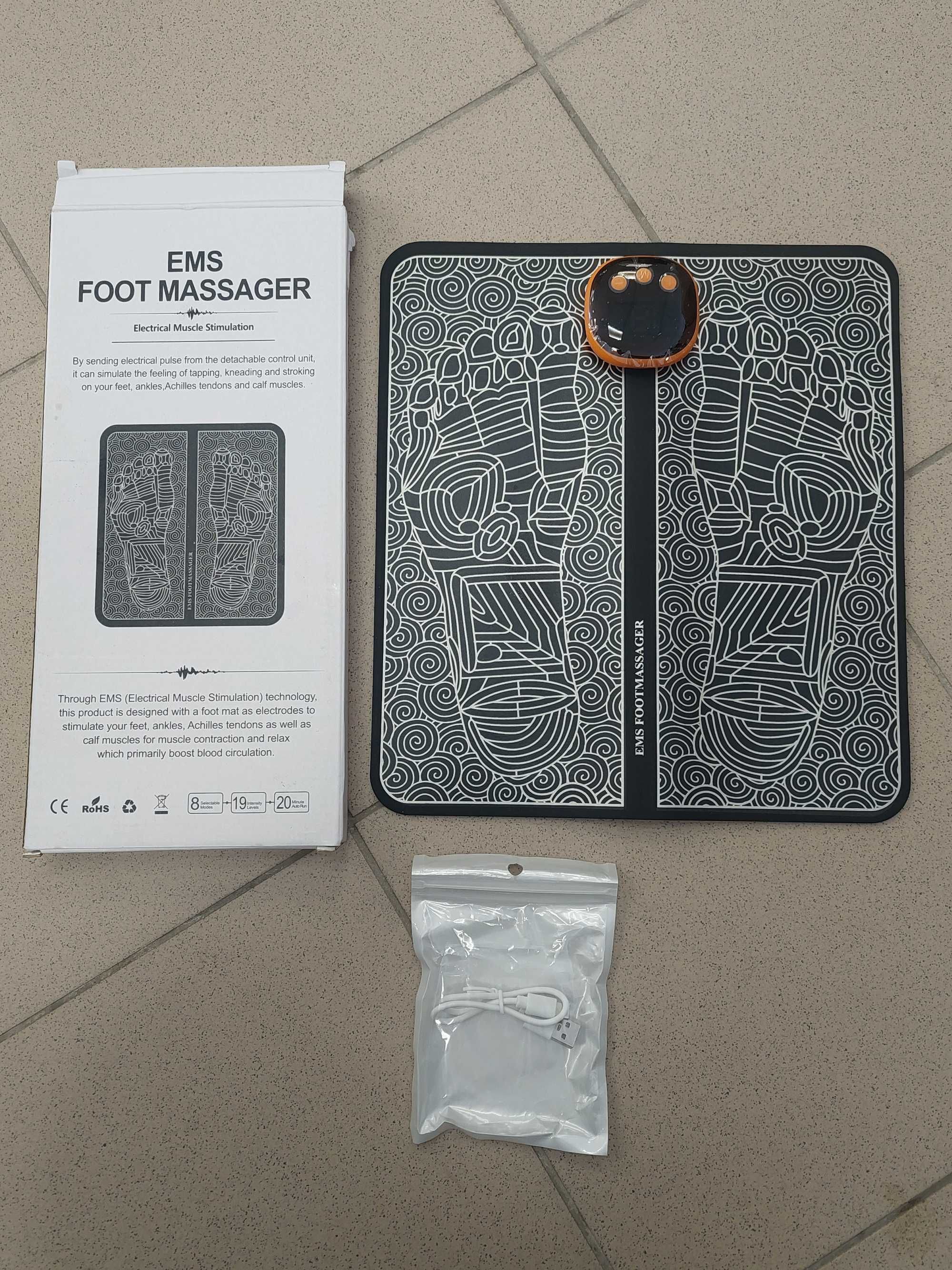 Masażer do stóp mata EMS elektrosymulator mięśni 19 poziomów mocy