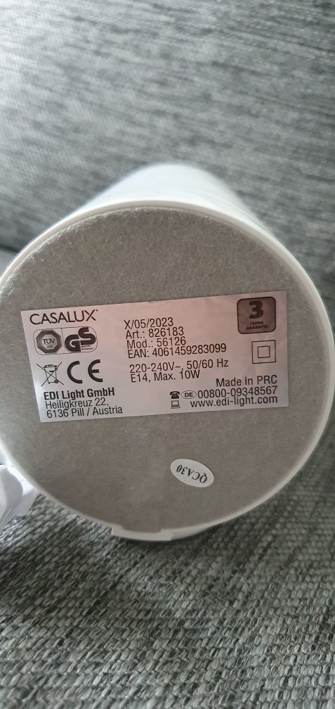 Lampa stołowa dekoracyjna biala LED 20x10cm BIAŁA KWIAT