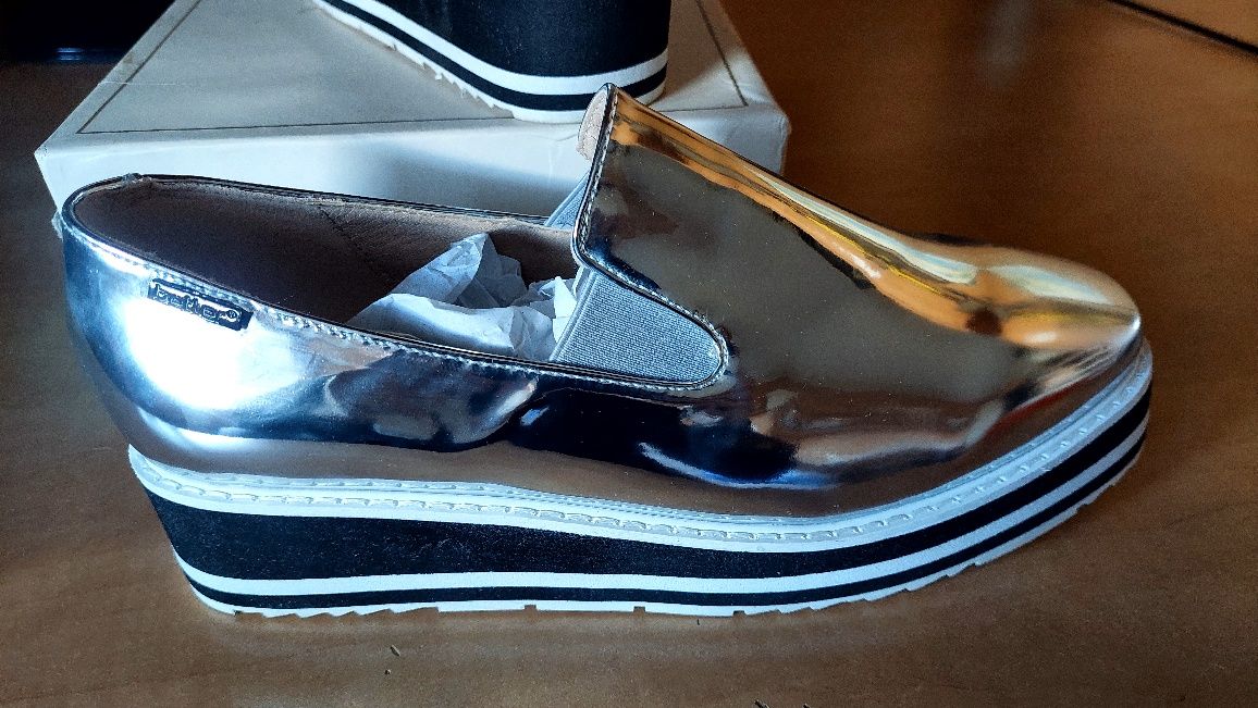 Buty damskie Betler srebrne silver nowe rozmiar 40
