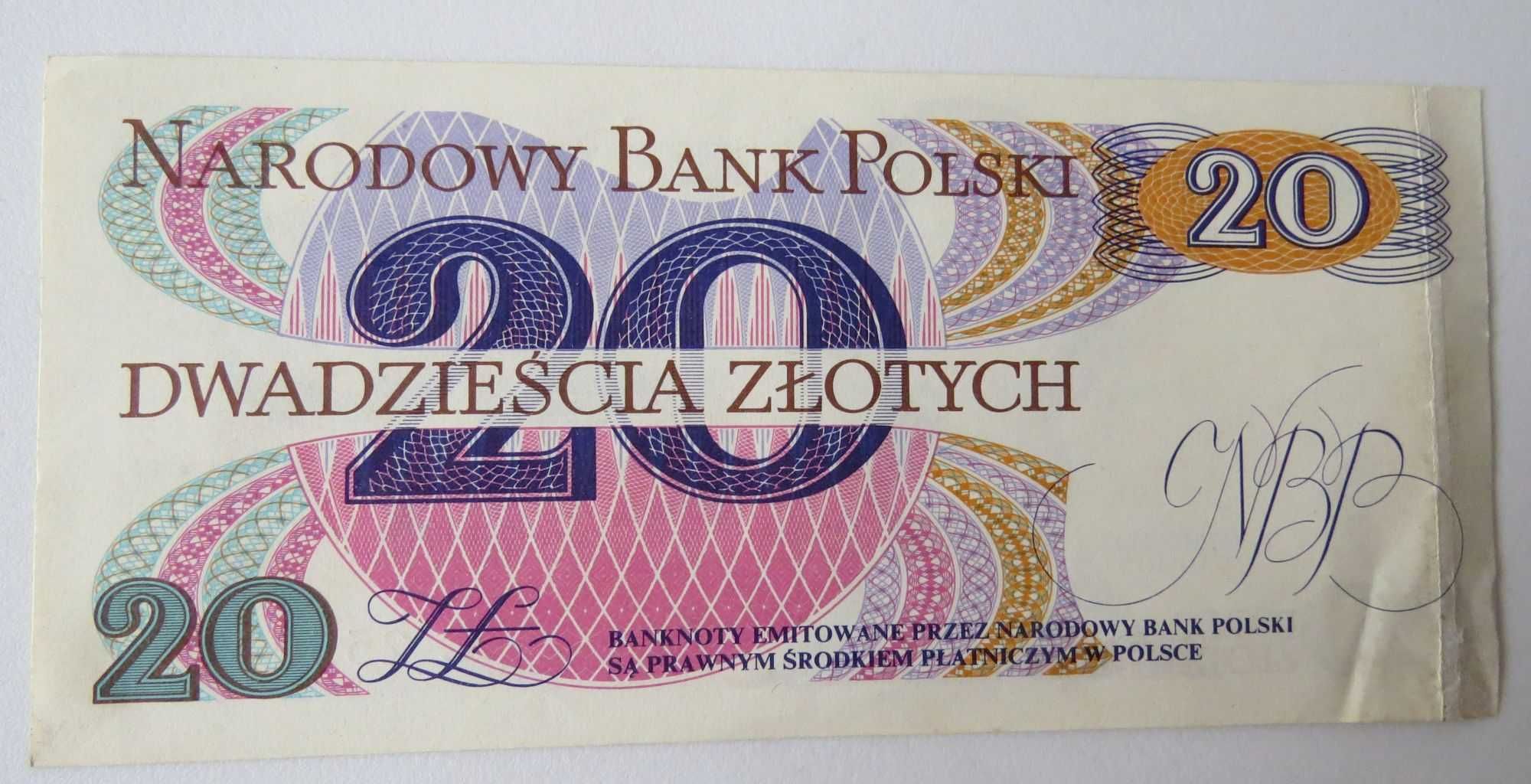 banknot 20 zł 1982 r. Romuald Traugutt