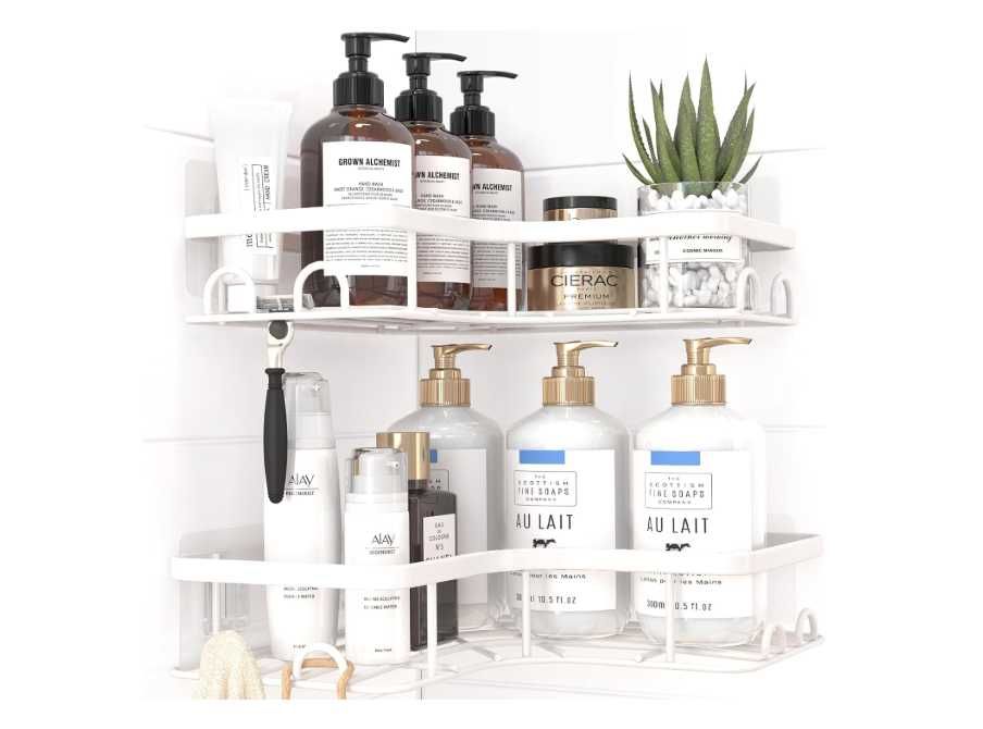 Półki prysznicowe Kitsure Corner Shower Caddy 2szt Białe