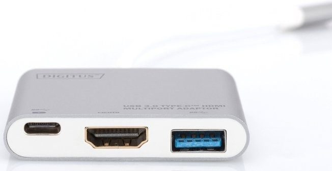 USB-хаб Digitus USB Type-C - HDMI, USB 3.0, USB-C 3 порта Silver