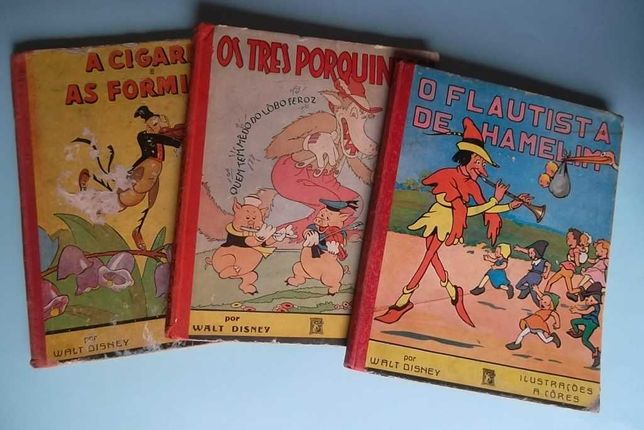 3 Livros Disney - Ed. Livraria LELLO - Anos 1940