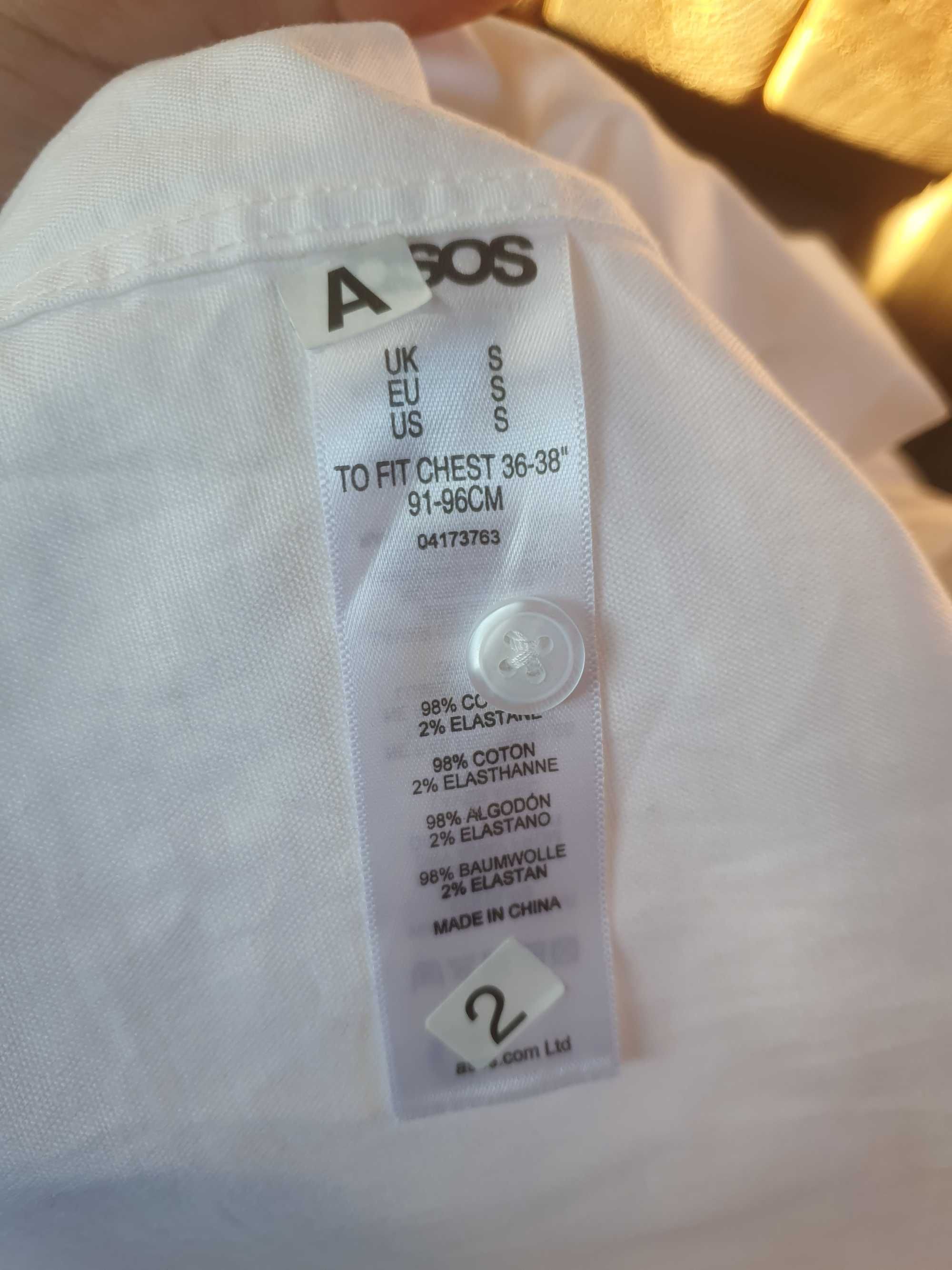 Koszula nowa ASOS bawełna 98% r. S  91-96cm