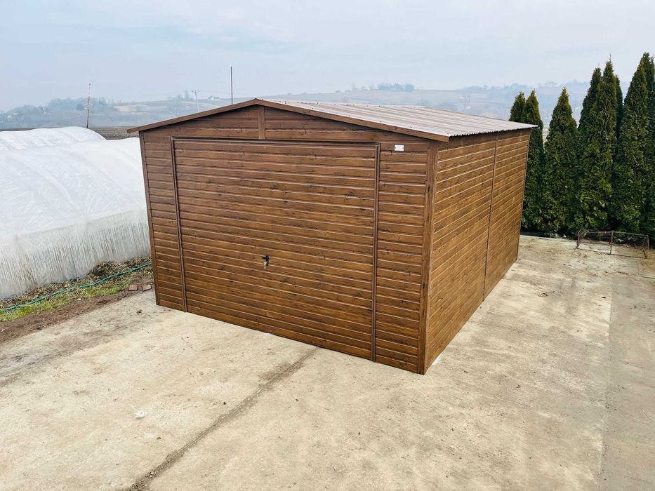 Garaż Blaszany Blaszak 4x6 Dach Dwuspadowy