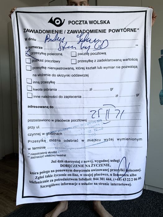 Prezent mikołaj Ręcznik Avizo pan tu nie stał DUŻY 140x100 fajny print