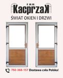 DRZWI Kacprzak 100x210 Drzwi ZEWNĘTRZNE PCV Sklepowe Złoty dąb