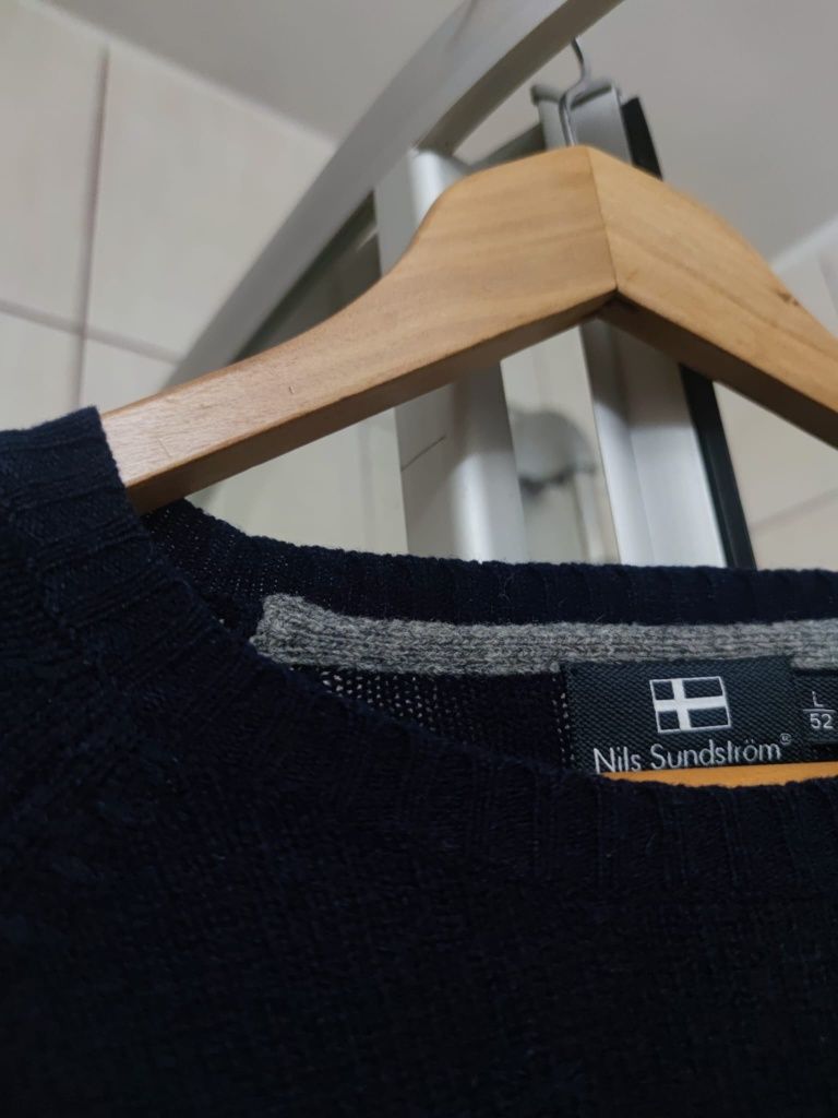 Sweter klasyczny męski sweterek old money Nils Sundström L bluza hoodi
