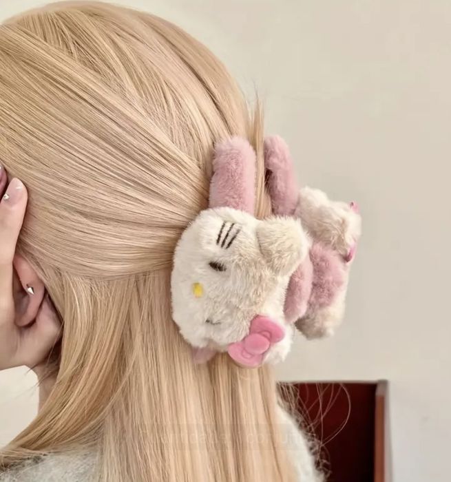 Molas de cabelo Hello Kitty de pelúcia lindas