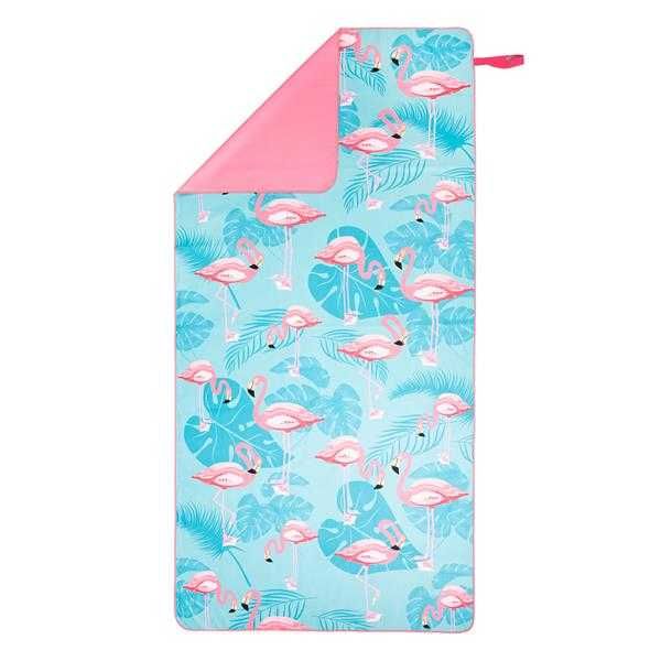 SUPER Ręcznik z mikrofibry NCR14 160x80cm NILS CAMP FLAMINGI lekki !!!