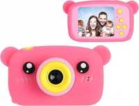 Детский фотоаппарат  цифровой оригинал X500 Мишка розовый/голубой