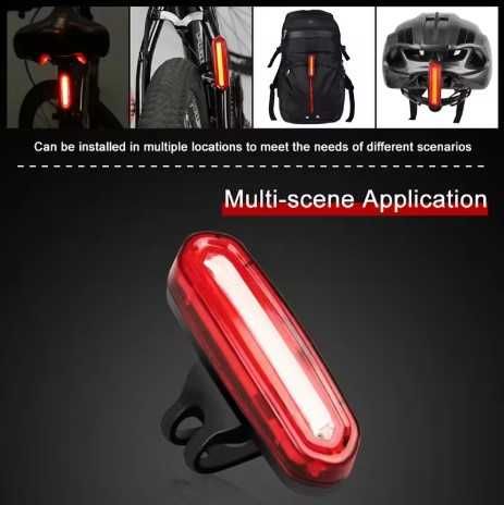 Вело фонарь стоп задний с USB зарядкой СИНЕЕ/КРАСНОЕ СВЕЧЕНИЕ
