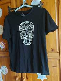 T-shirt czarny z czaszką damski rozmiar S firma TEX