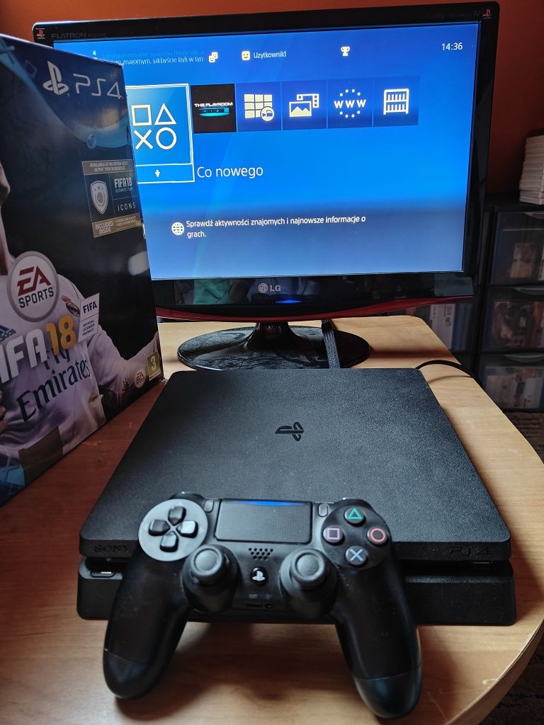 PS4 Slim 500GB SSD Pad Pudełko Stan BDB