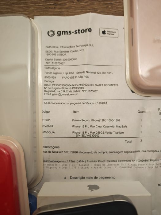 iPhone 16 Pro Max  6.9" 256GB Branco Titanium Seminovo C/Garantia