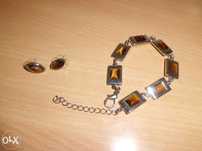 Pulseira e brincos iguais em Castanho Novos