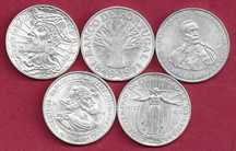 COLEÇÂO das 5 Moedas de 50$ Escudos de Prata