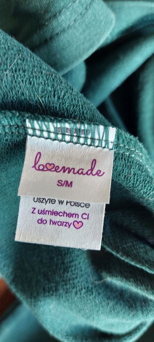 Lovemade r.S/M (L) ciemnozielona bluza ze stójką/kominem