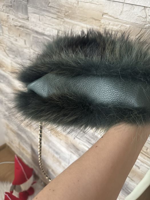 Torebka futerko naturalne ciemna zieleń