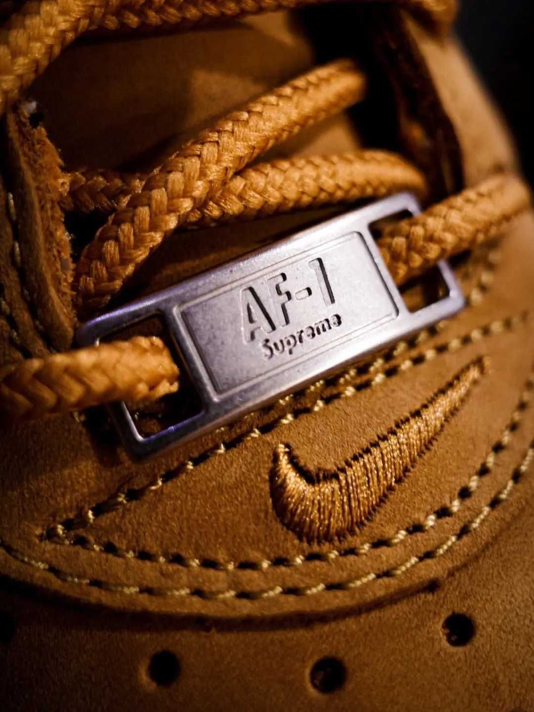 Nowe\Autentyzm*airDamskieNikeForce1Supreme Brązowy UnisexTrampki 37.5