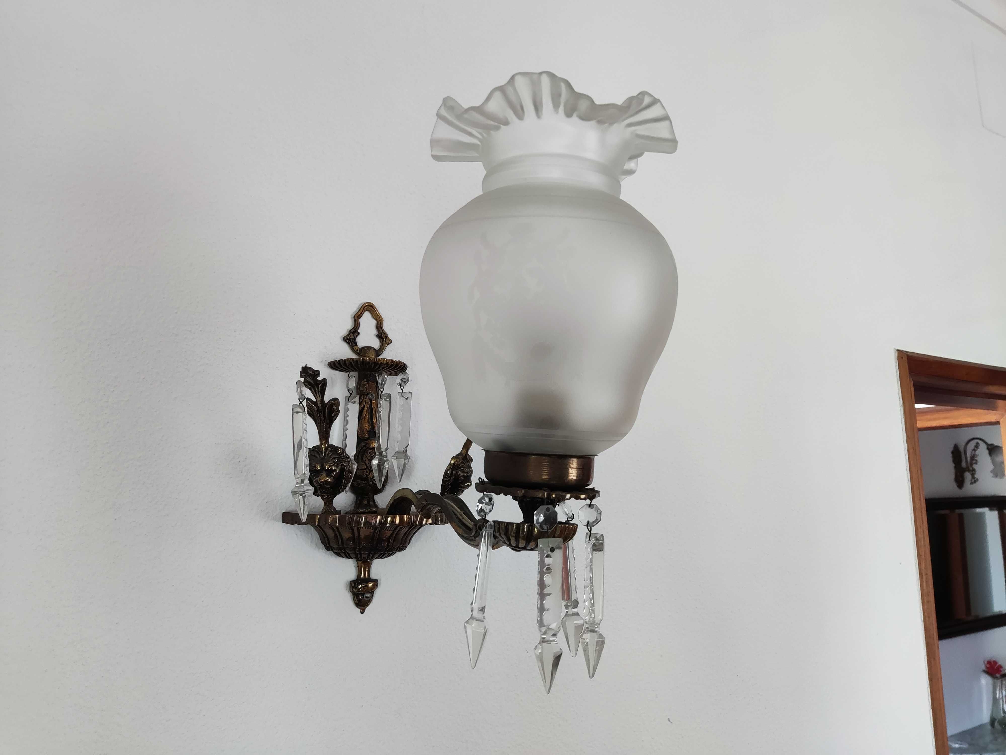 Lustre 5 lâmpadas e apliques (2un) (vintage)