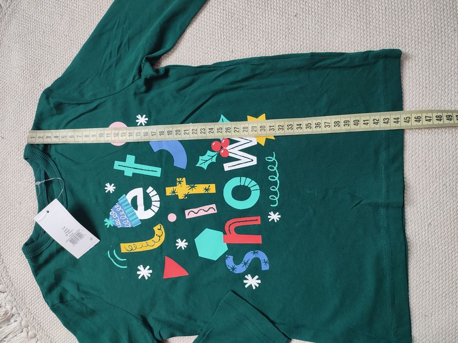 Nowa świąteczna bluzka z długim rękawem 98-104