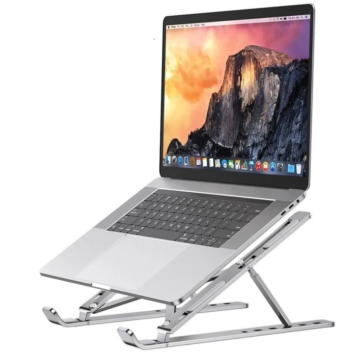 Підставка для ноутбука алюмінієва розкладна із регулюванням кута нахил