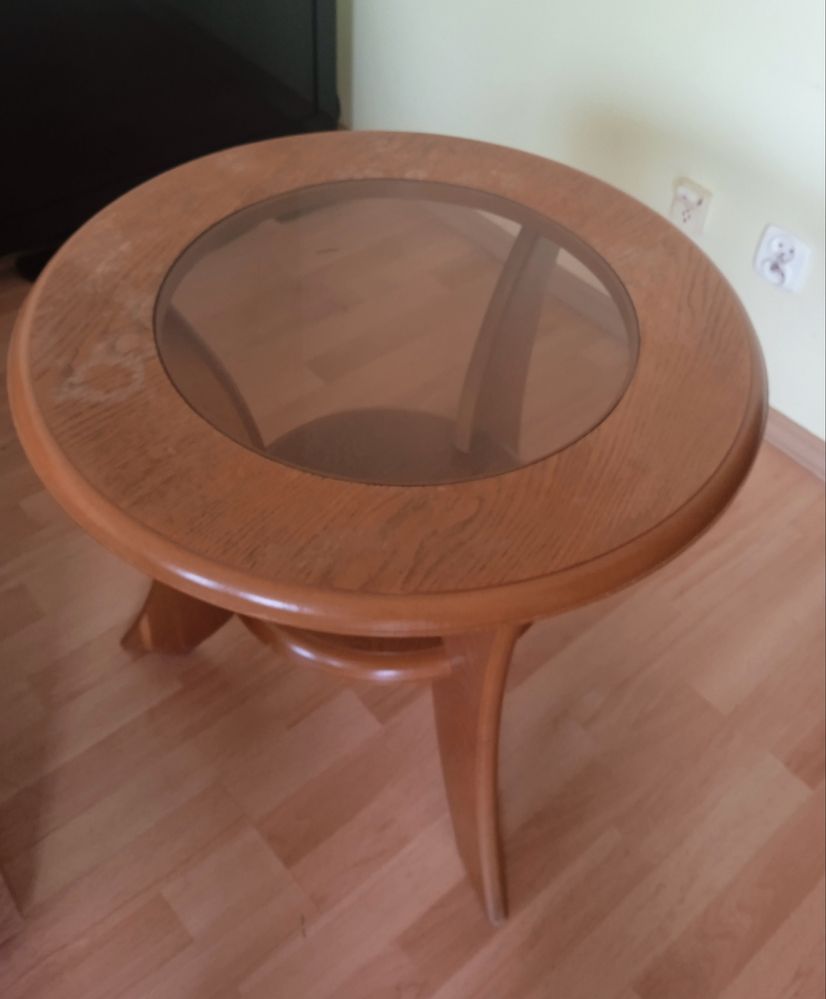 Zestaw wersalka kanapa sofa dwa fotele fotel bujany na płozach stolik