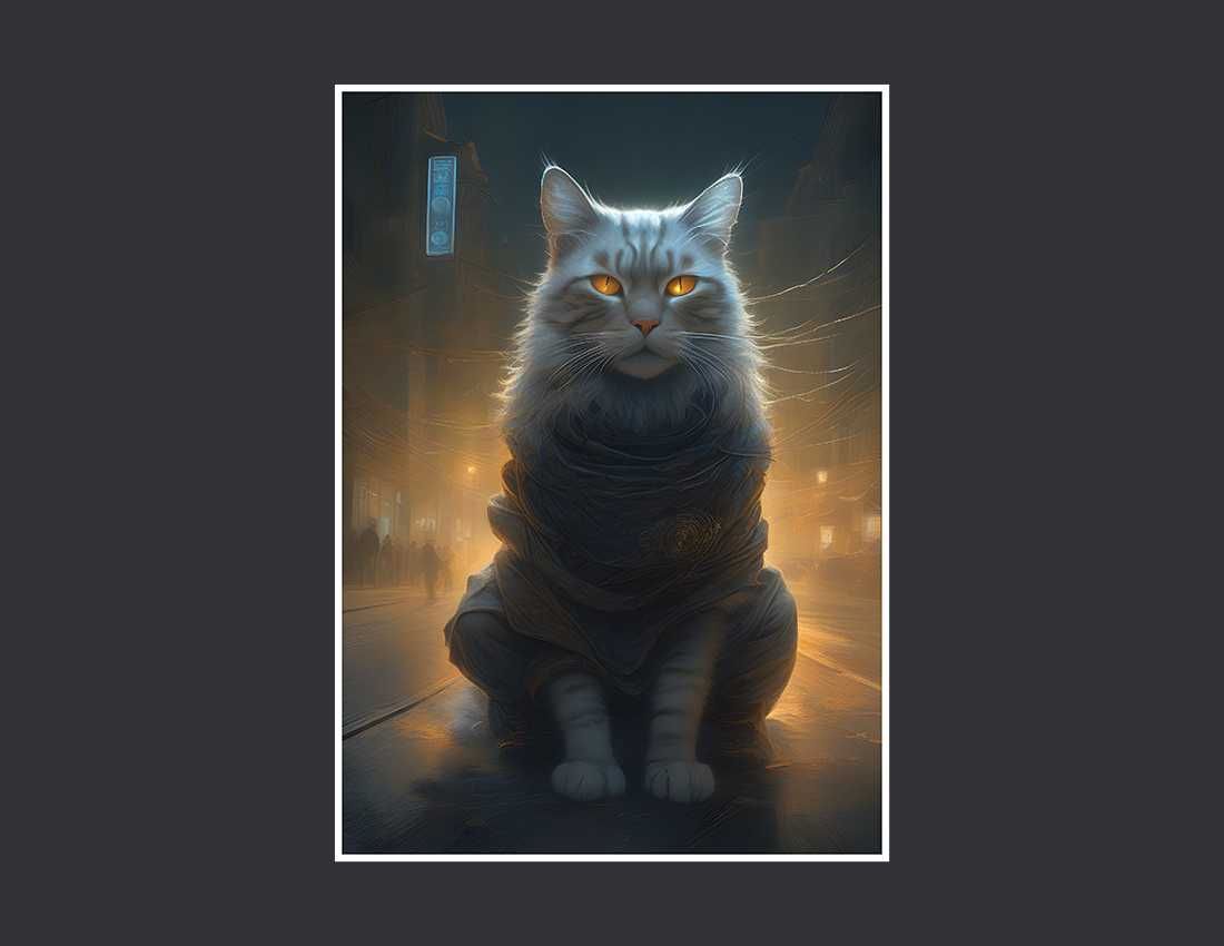Plakat Kot z koszmary do salonu - A3