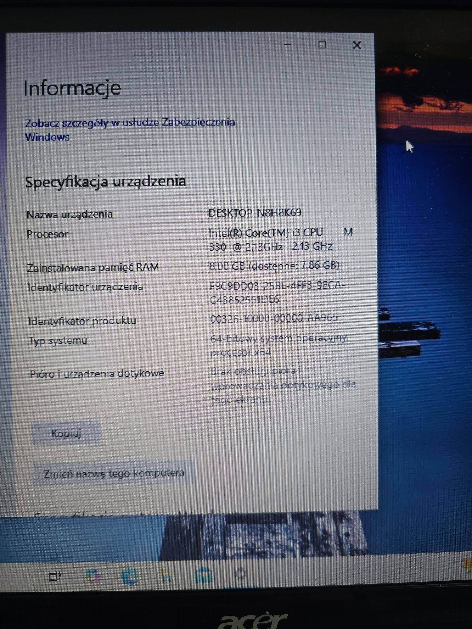 Laptop ACER Aspire 5740/5340 series MODEL NO. M52286