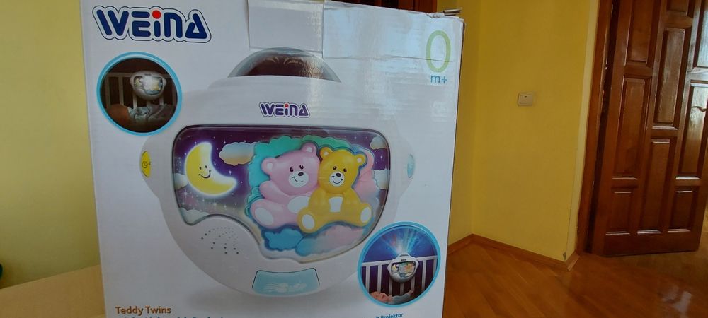 Нічний світильник нічник з проектором Weina "Двійнята Тедді"