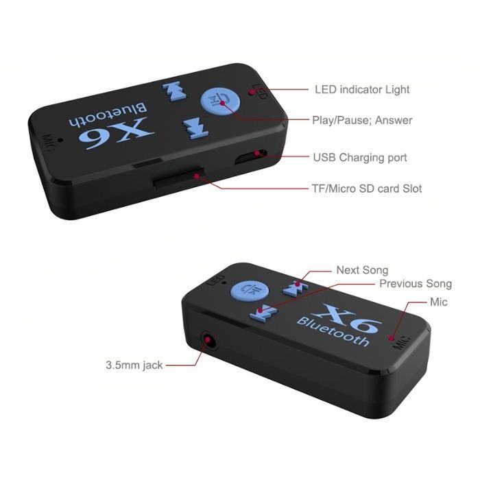 Bluetooth AUX приемник+MP3 ПЛЕЕР SD, гарнитура, беспроводные наушники