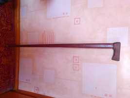 Laska drewniana ciupaga z uchwytem rzeźbiona stara PRL 87cm kolekcja