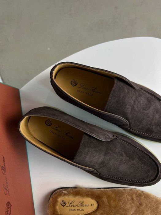 Мужские лоферы Loro Piana ботинки с меховой стелькой Лоро Пиана ob436