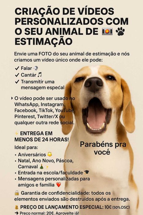 Criação de Vídeos Personalizados com o Seu Animal de Estimação