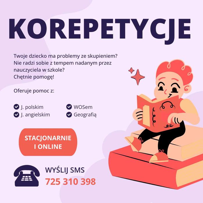 Korepetycje z języka polskiego, angielskiego, WOS, geografii