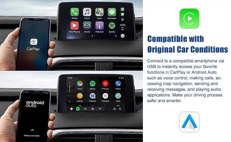 Szybki Moduł CARPLAY + ANDROID AUTO - USB-C Mazda MZD Connect | MONTAŻ