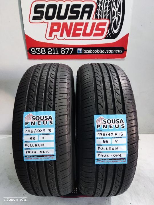 2 pneus semi novos 195-60r15 fullron - oferta dos portes