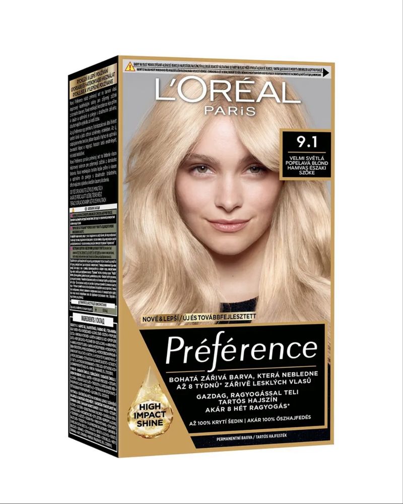 Краска для волос Лореаль Preference 9.1 и 102
