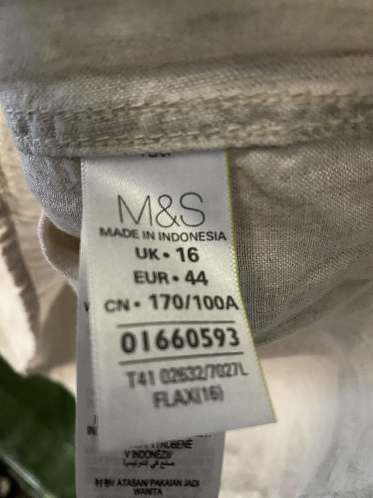 Рубашка 100% лён 48 Л MARKS SPENSER очень красивая