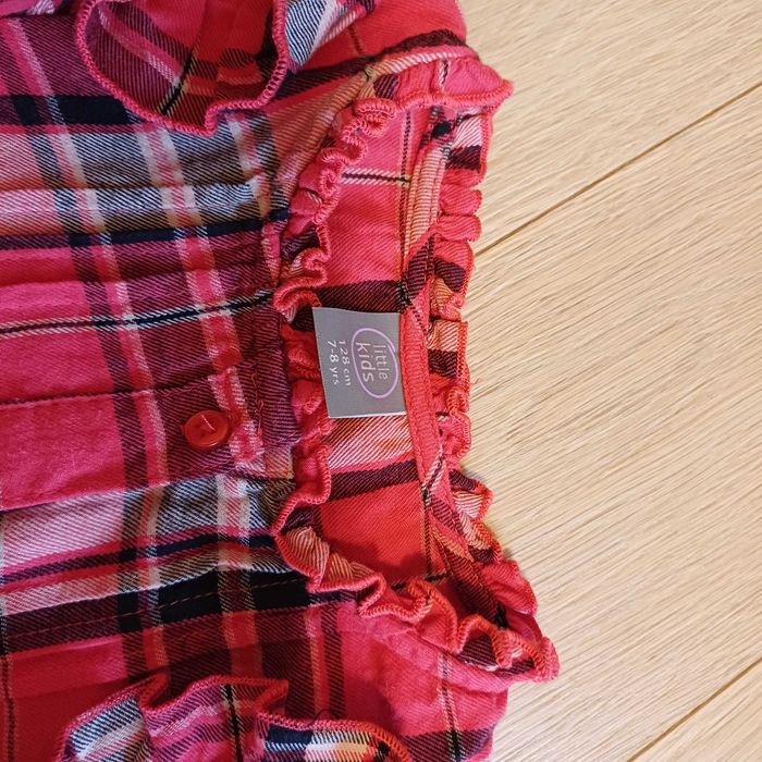 Koszula dziewczęca, kratka swiateczna