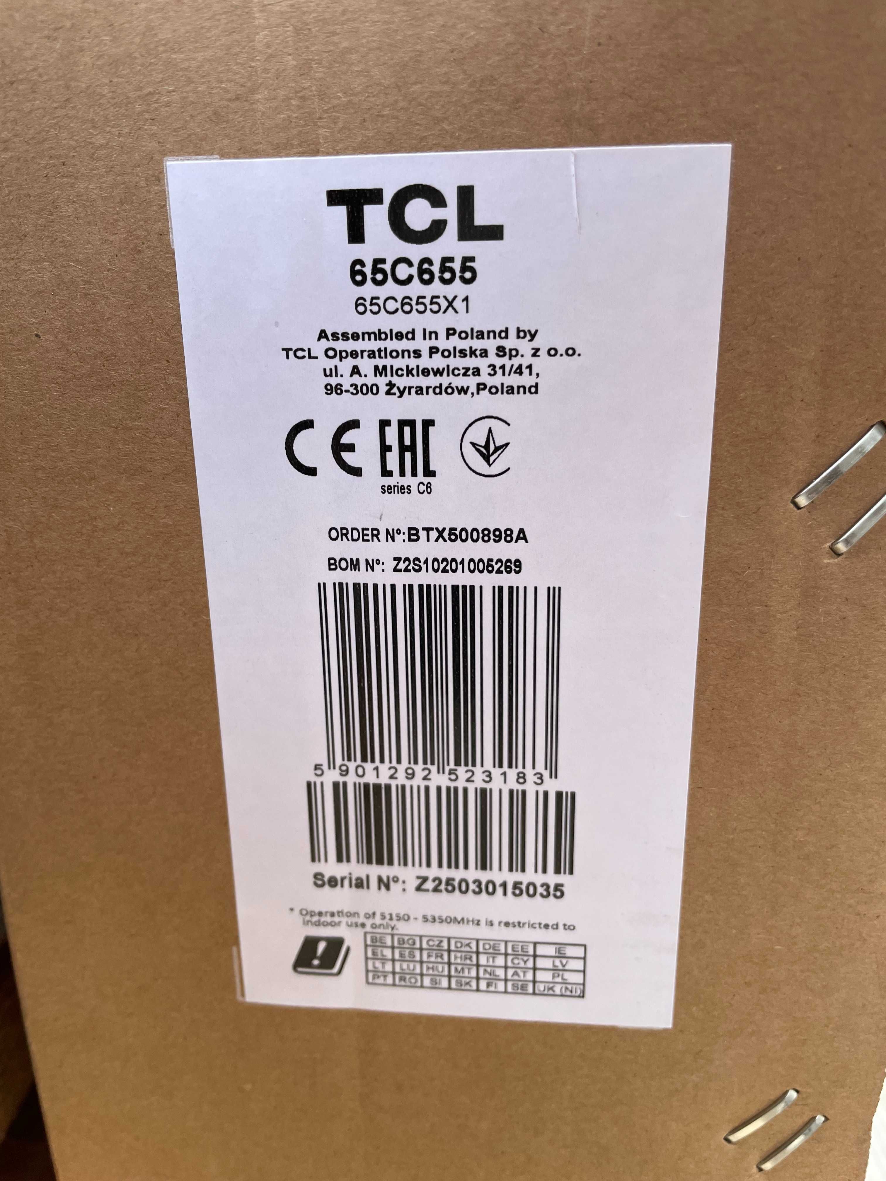 Телевізор QLED TCL 65C655 [ЗБІРКА ЄВРОПА] 2025 Нові! Запечатані!