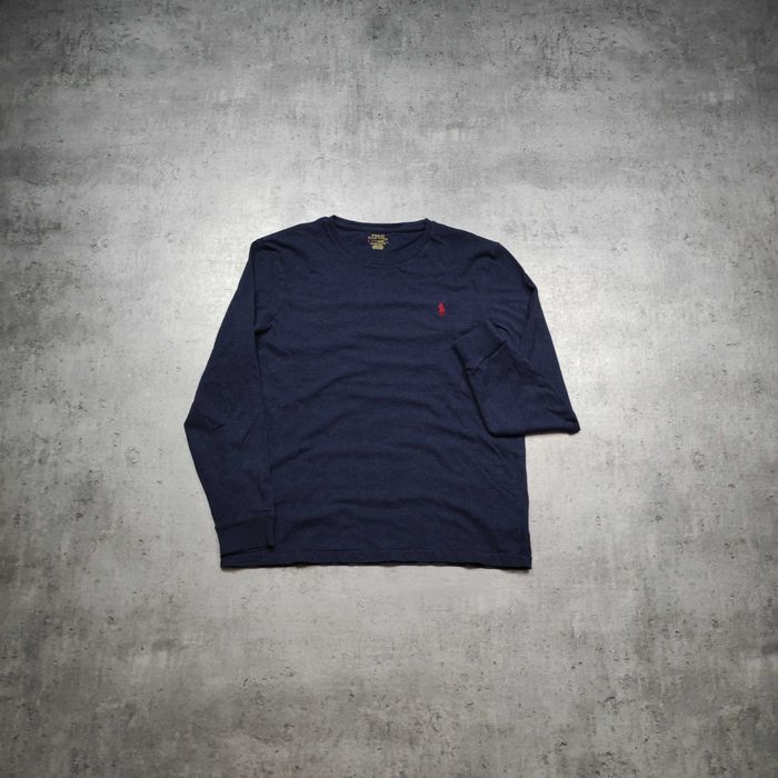 MĘSKA Koszulka PREMIUM Długi Rękaw Granatowa Konik Ralph Lauren Haft