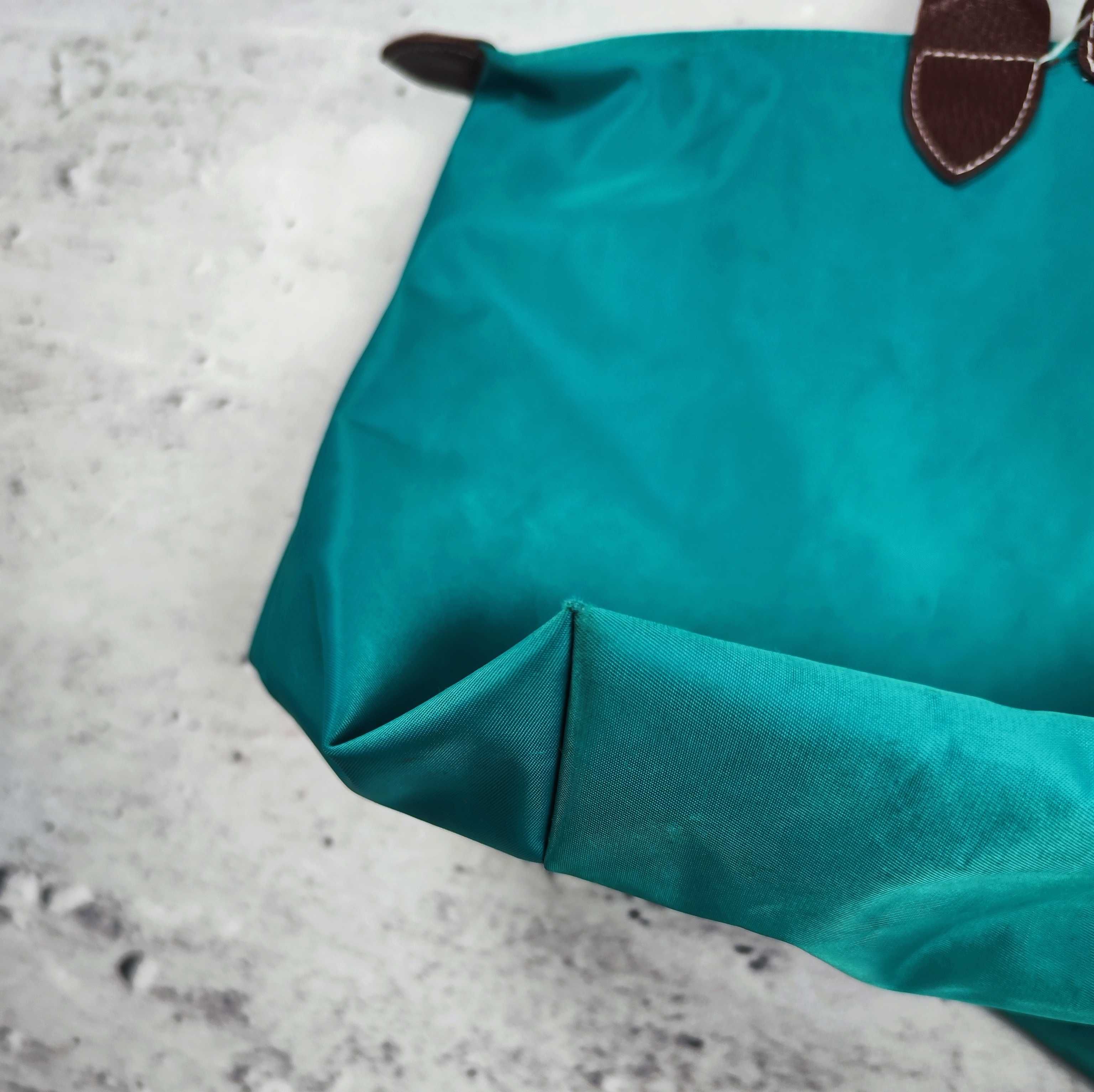 Torebka Longchamp pliage basic bag duża turkusowa